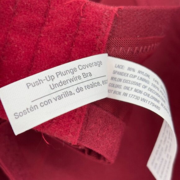 Auden Push Up Plunge Bra Size 46DDD Rad Coverage Underwire Floral Lace Overlay - Picture 9 of 10